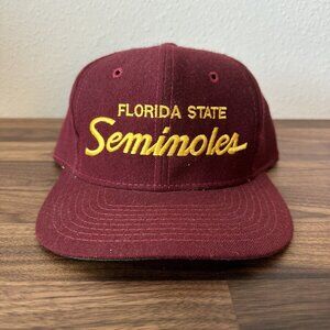 EUC Florida State Seminoles FSU Snapback Hat Sports Specialties Script Vintage